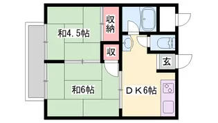 大西ハイツ【2階】の間取り