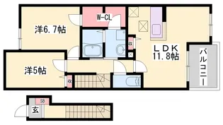 コスモアクレオ【2階】の間取り