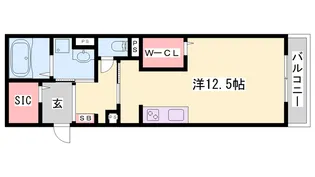 ルミエール野添【201号室】の間取り