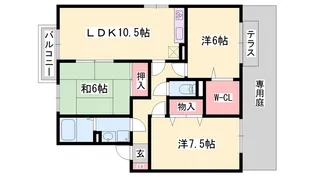 サンオリーブ御崎A【A102号室】の間取り