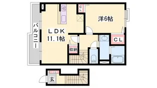 プロス EKIMAE【201号室】の間取り