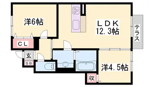 アバンツァート長砂 B棟【1階】の間取り