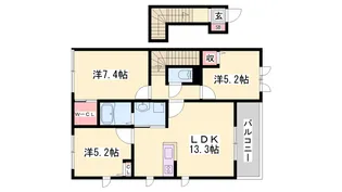 パルテール・加古川【2階】の間取り