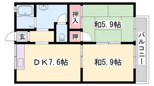 ガーデンハイツ緑ケ丘A,B【A201号室】の間取り