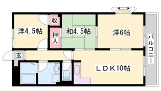 ルネシャルトB棟【201号室】の間取り