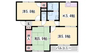 ザックス英賀保【1階】の間取り