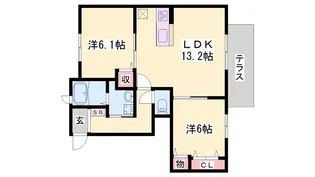 シャーメゾン・フローラ【0102号室】の間取り