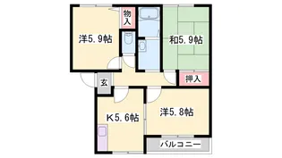 ウォームフロント岡田【0205号室】の間取り