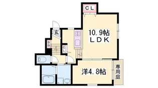 ボンドアベニュー【1階】の間取り