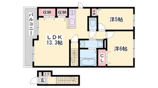 メゾンドレープ和【2階】の間取り