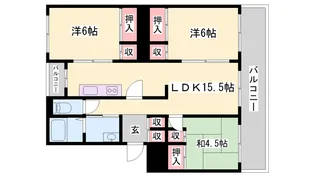 西新在家マンション【2階】の間取り