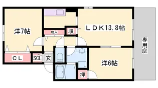 サンマルシェ B棟【1階】の間取り