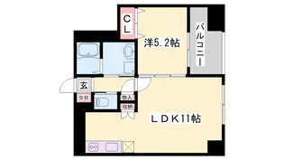 MISTRAL姫路駅前Ⅱ【1001号室】の間取り