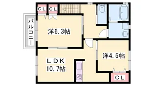 レグジー【201号室】の間取り