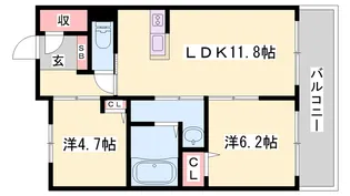 フェリーチェ【3階】の間取り