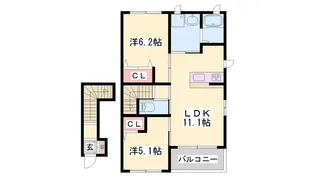 レジデンス永尾【A203号室】の間取り