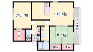 セジュール山陽【205号室】の間取り
