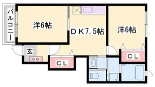 フラットワンB【1階】の間取り