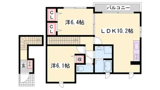 マン ウンド フラウ B【2階】の間取り