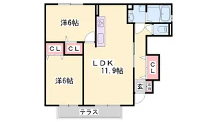 リシェスコート【1階】の間取り