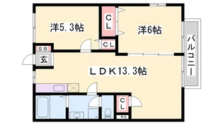 アーバンライフ旭陽B【B105号室】の間取り