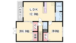 ラ・ブリーズ ハルⅡ【2階】の間取り