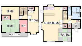兵庫県姫路市北平野6【一戸建】の間取り
