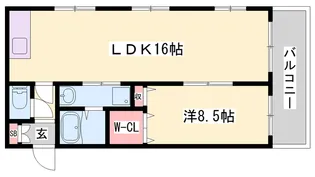 メゾン・ド・姫路野里【211号室】の間取り