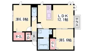 グランレーヴ弐番館【1階】の間取り