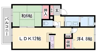 ディアス宮脇【1階】の間取り