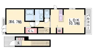 アヴニール ラ シャンブル【2階】の間取り