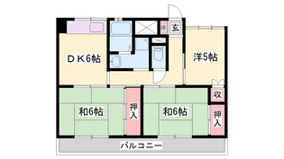 ビレッジハウス中村【1-401号室】の間取り