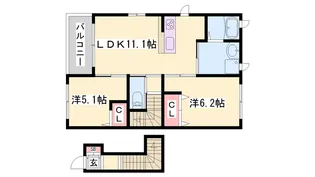 レジデンス永尾【A201号室】の間取り
