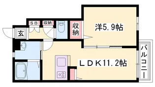 シャーメゾンヒメコウライグリーン【1階】の間取り