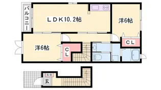 アウローラB【2階】の間取り