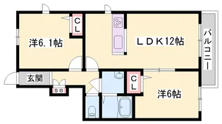 シャーメゾン・クレール【1階】の間取り