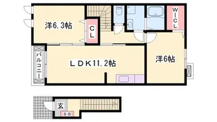 マーベラス・アンジュⅠ【2階】の間取り