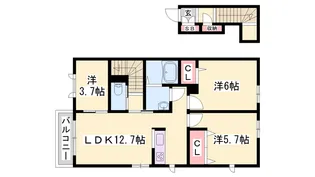 カーサ レジオ SUN棟【S203号室】の間取り
