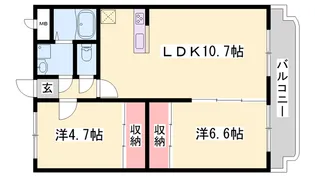 リバーサイド兼田【1階】の間取り
