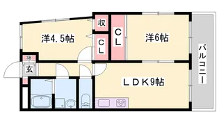 グランヴィラⅡ【101号室】の間取り