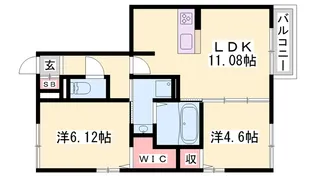 レジデンス北野Ⅱ【1階】の間取り