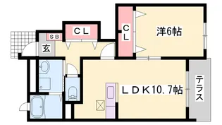ジェルメ・ミニョン【1階】の間取り