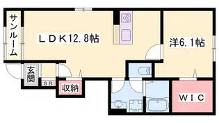 ヴィラ ドゥ グレーヌ梅ケ谷D【1階】の間取り
