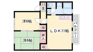 サンハイム下手野【2階】の間取り