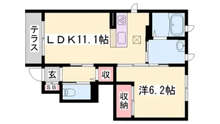 レジデンス永尾【1階】の間取り