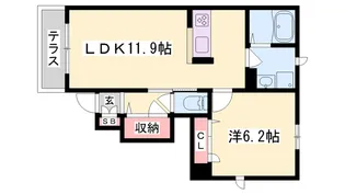 グランディオス【1階】の間取り