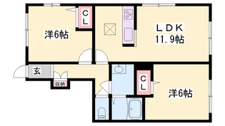 モンブラン【101号室】の間取り