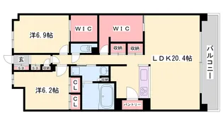 キャッスルコート神田町【8階】の間取り