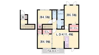 サンライズイン今宿【2階】の間取り
