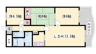 グラースガーデン今宿【1階】の間取り